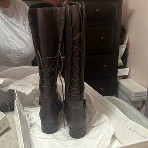 Brand new Geox brown leather in the color, coffee size 8 women boots